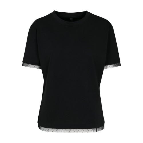 Build Your Brand Womens/Ladies Lace Detail T-Shirt