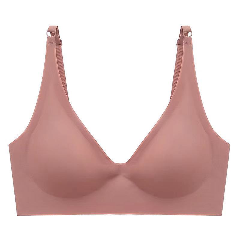 

Женский бесшовный беспроводной удобный цельный поддерживающий тонкий бюстгальтер, простое гладкое однотонное нижнее белье 34/75