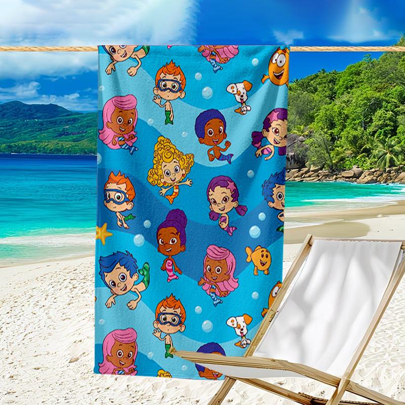 Asciugamano da Spiaggia Ultra Morbido a Tema Bubble Guppies, Ideale per Piscina - Campeggio, Immersioni - Essenziale Perfetto da Viaggio, Asciugamano da Spiaggia Vivace.