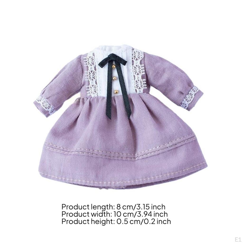 Miniature Dress 1/12 Scale Doll Vintage-Retro Clothes for