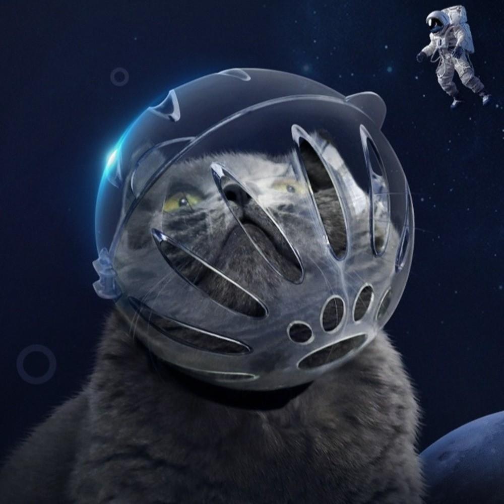Sturdy Cat Head Cover Ball-shaped Anti-bite Mask Paw Cover Pet Space Hood Prevent Licking