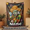 Custom Name Personalized Plants VS Zombies Print Blanket, Home Decor, Bedroom, Sofa, Camping, Couch, Gifts for Birthday Christmas
