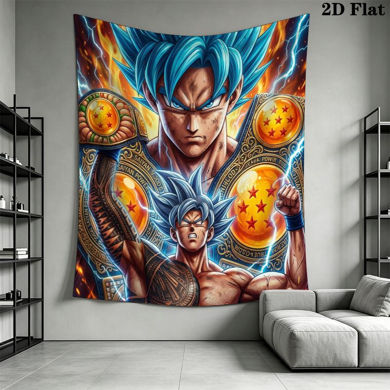 Dragon Ball Wall Tapestry Aesthetic Wall Hanging Printed Fabric Blanket Decorative Tapestries For Bedroom Living Room Home Decor