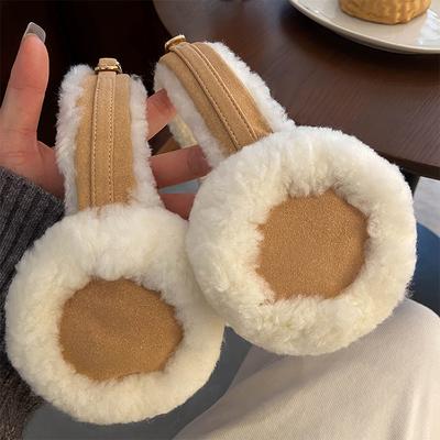 Wolle Ohrenwärmer Winter Schafsfell Ohrenschützer für Damen Herren Weich Warm Einfarbig Ohrenklappen Outdoor Kälteschutz Ohrenschützer Ohrenabdeckung
