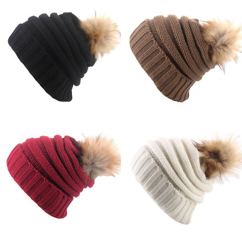 Stylish Winter Women's Knitted Beanie Hat With Versatile Pom Pom Design And Warm Material
