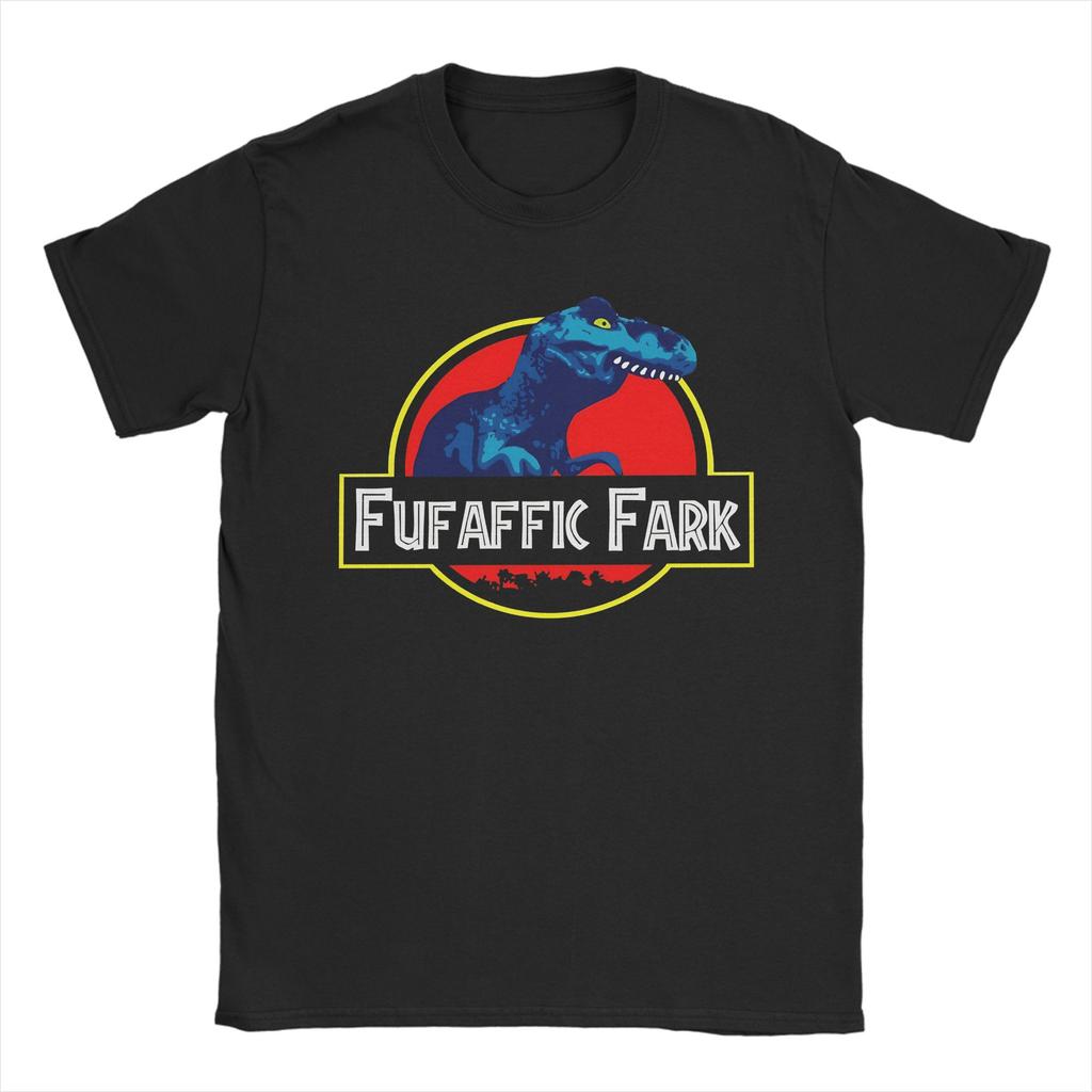 Furafic Fark 2 Jurassic Dinosaur  T-Shirt Men's 100%Cotton Clothes Vintage Dinosaurs Meme Crewneck Short Sleeve