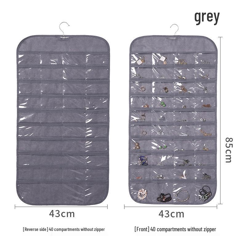 80-Pocket Double-Sided Hanging Organizer for Jewelry & Miscellaneous Items