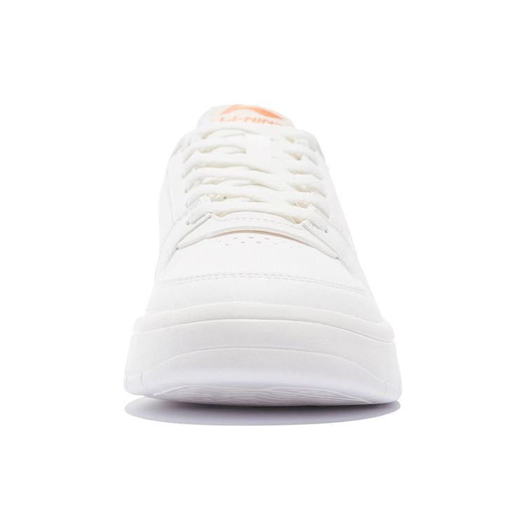 Li Ning Star River Classic Casual Durable Breathable Low-Top Skate Shoes Women sneaker White Orange AGCS254-2