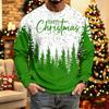 Men's Knit Long Sleeve Neck Casual Top with Christmas Print for Winter