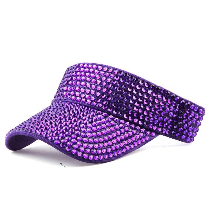 Summer Diamond Embellished Mesh Baseball Cap With Wide Brim For Sun Protection