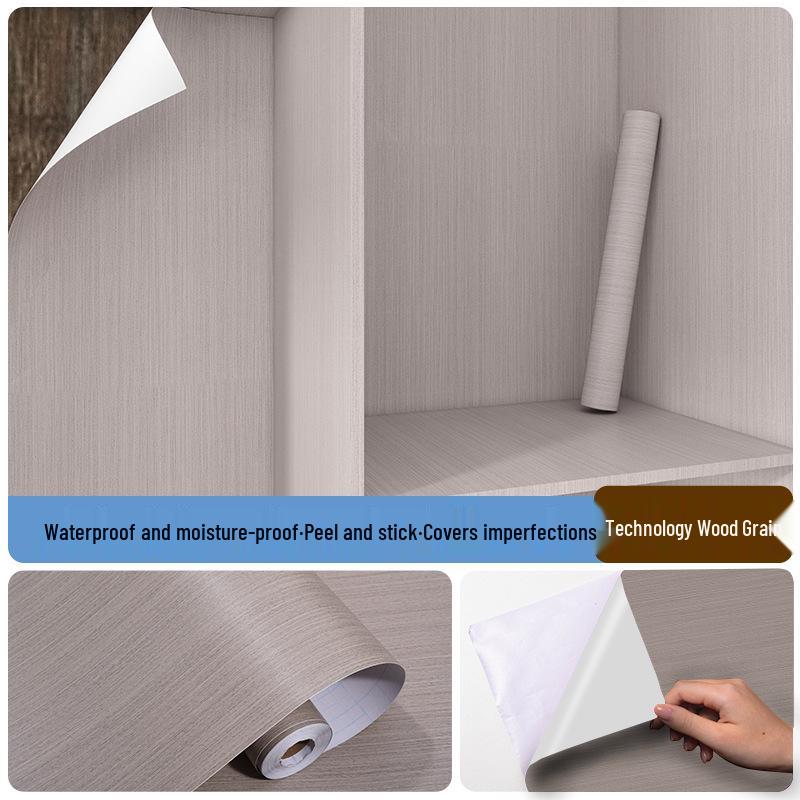 Folha Autoadesiva Espessa com Grão de Madeira: Adesivo de Madeira Falsa para Armários, Roupeiros, Portas, Mesas e Móveis