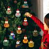 Holiday Party Hanging Decor 12/24/36Pcs Christmas Chick Ornaments, Wooden Cartoon Ornaments for Tree, Wood Tree Cute Kids Family Friends Xmas Supplies