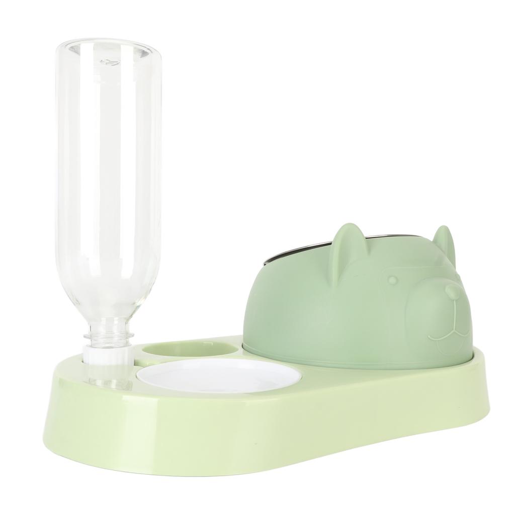 Raised Stand Dish Bowls Siphon Principle 4 In 1 Stainless Steel Detachable Prevent Upset Pet Food Feeder for Cats Dogs