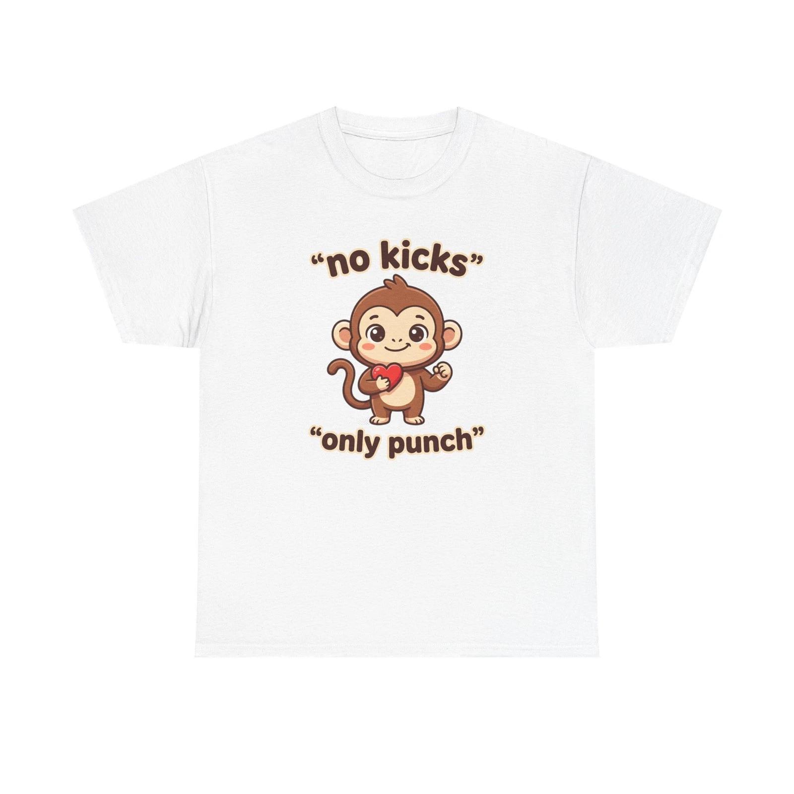 

Cute Monkey Heart no kicks only punch T shirt 4XL