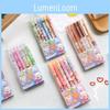 Playful 0.5mm 6pcs Ins Press Gel Pen Set Excellent For Stylish Note Taking And Signing