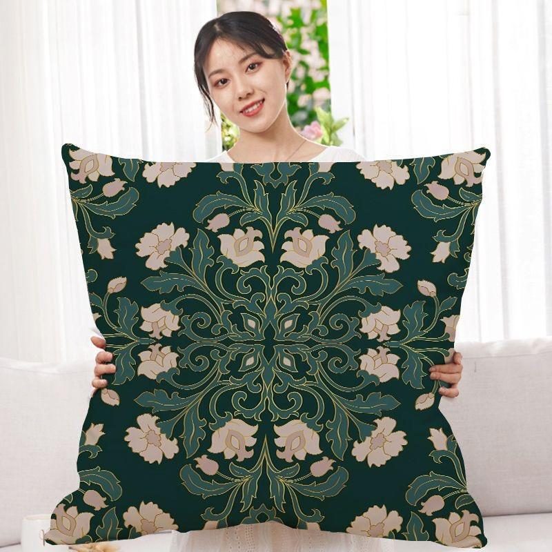 Double-Sided Bohemian Print Ethnic Style Pillow Cover Sofa Living Room Cushion Cover Geometric Pillow Square Pillowcase