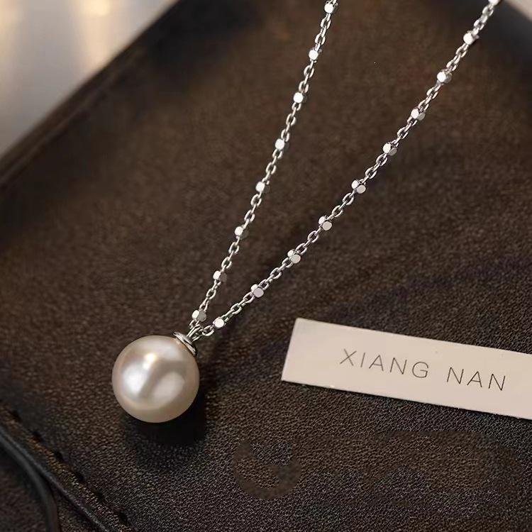 2024 New High-End 925 Sterling Silver Pearl Clavicle Necklace for Women
