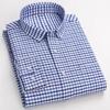 100% Cotton Oxford Long-sleeve Shirts for Men Slim Fit Formal Plain Shirt Soft Casual Plaid Designer White Striped Black Clothes