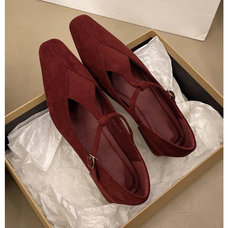 

Модные Новые Ретро Удобные Балетки Женские Повседневные На Низком Каблуке Ремешок с Пряжкой Мэри Джейн Женские Туфли-Лодочки Zapatos De Muje 40 вино красного