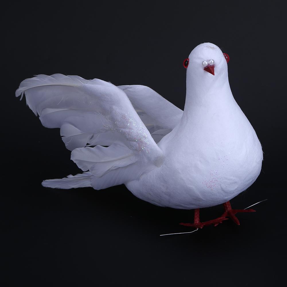 5-1pc  Artificial White Pigeon Foam Doves Peace Doves For Wedding Dec Birds Animal Decoration Pigeons Bird Crafts DIY Bird Decor
