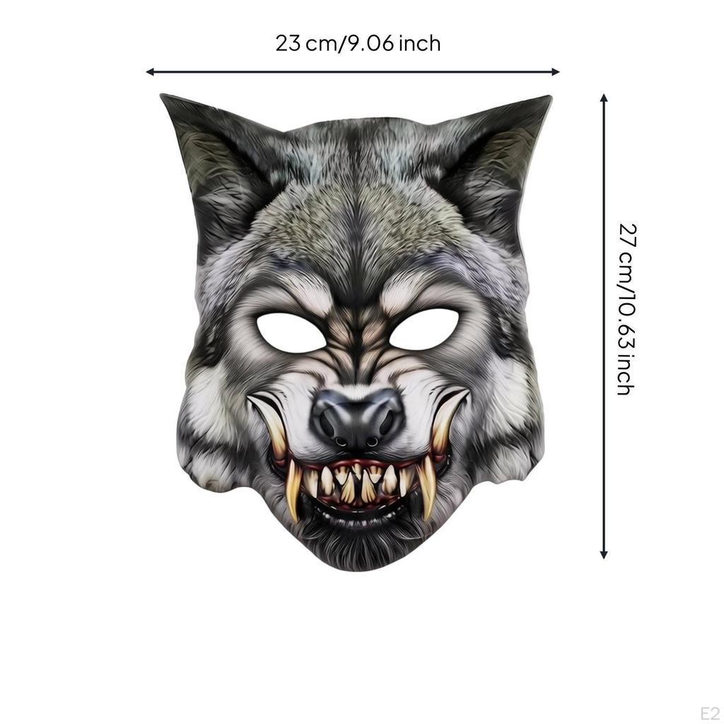 Wolf Gesichtsmaske Knurrender Hunde Kopf EVA für Erwachsene, Cosplayer, Halloween,