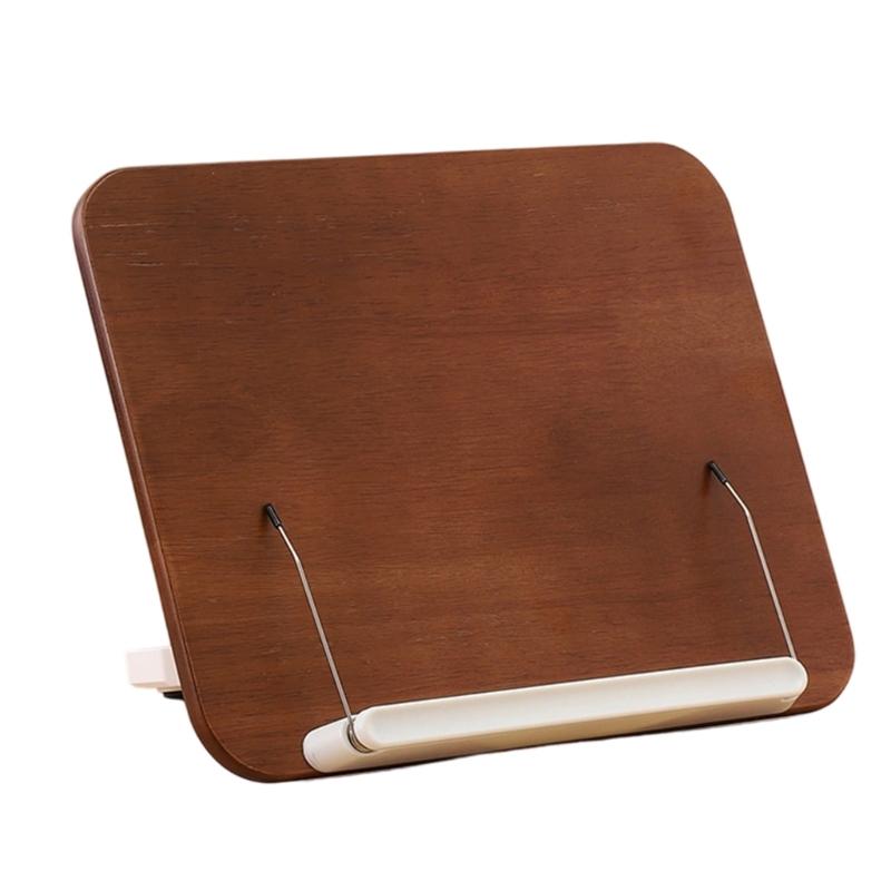 Solid Wood Book Stand Adjustable With Safety Features Foldable Ergonomic For Secure Reading Cooking And Study