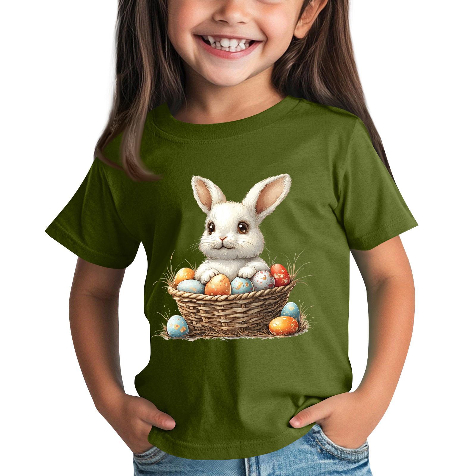 

Дитяча футболка з коротким рукавом і тваринним принтом, повсякденний топ 100 армія зелений колір