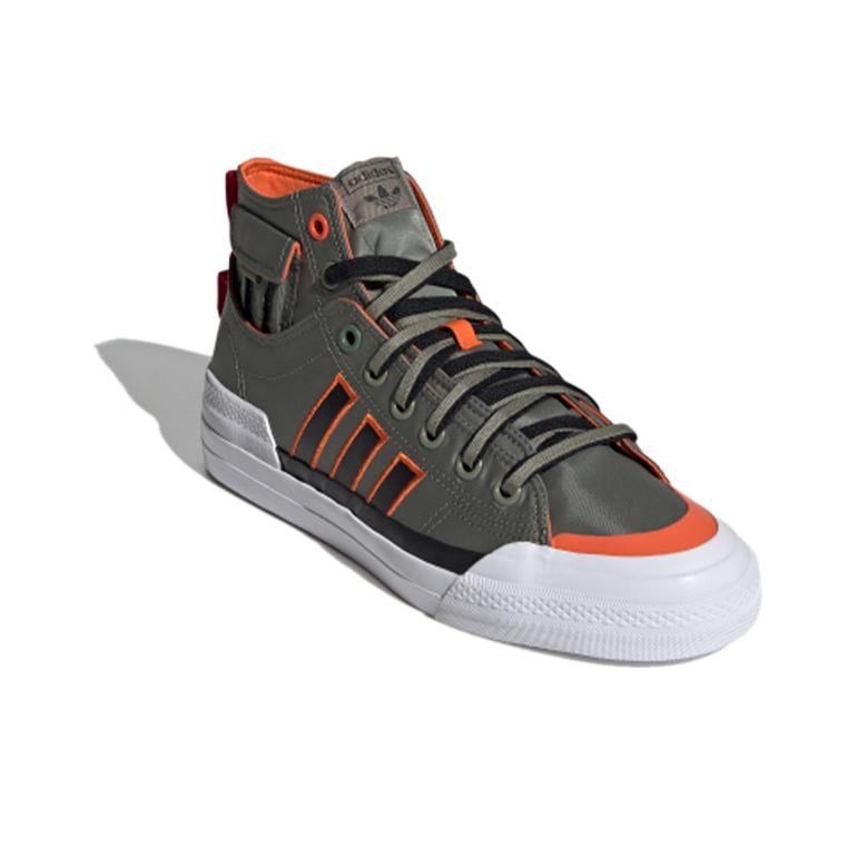 adidas Originals Nizza Hi Dl Tessuto Casual Resistenti Scarpe da Skate Alte Unisex Sneakers Verde Bianco GZ2655