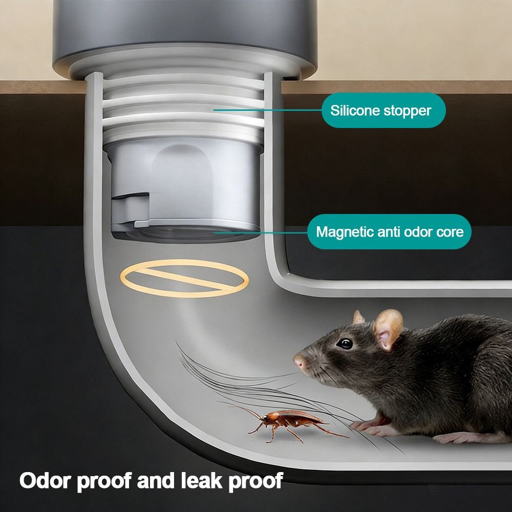 Plastic Sink Drain Pipe Set Bounce Up Core Anti-Odor Retractable Drain Pipe Easy Installation Anti Clogging Drainage Pipe