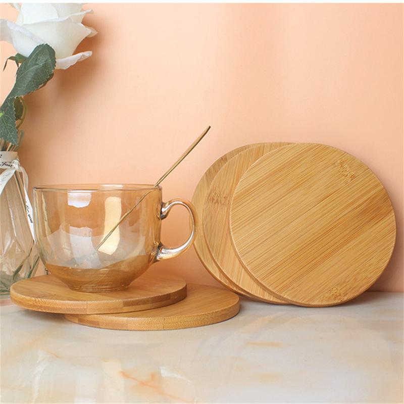 15cm/59inch Diameter Round Coaster Placemats Bamboo Tray  Tea Coffee Cup Pad Bamboo Wood Plate Heat Resistant Tableware Mug Mat