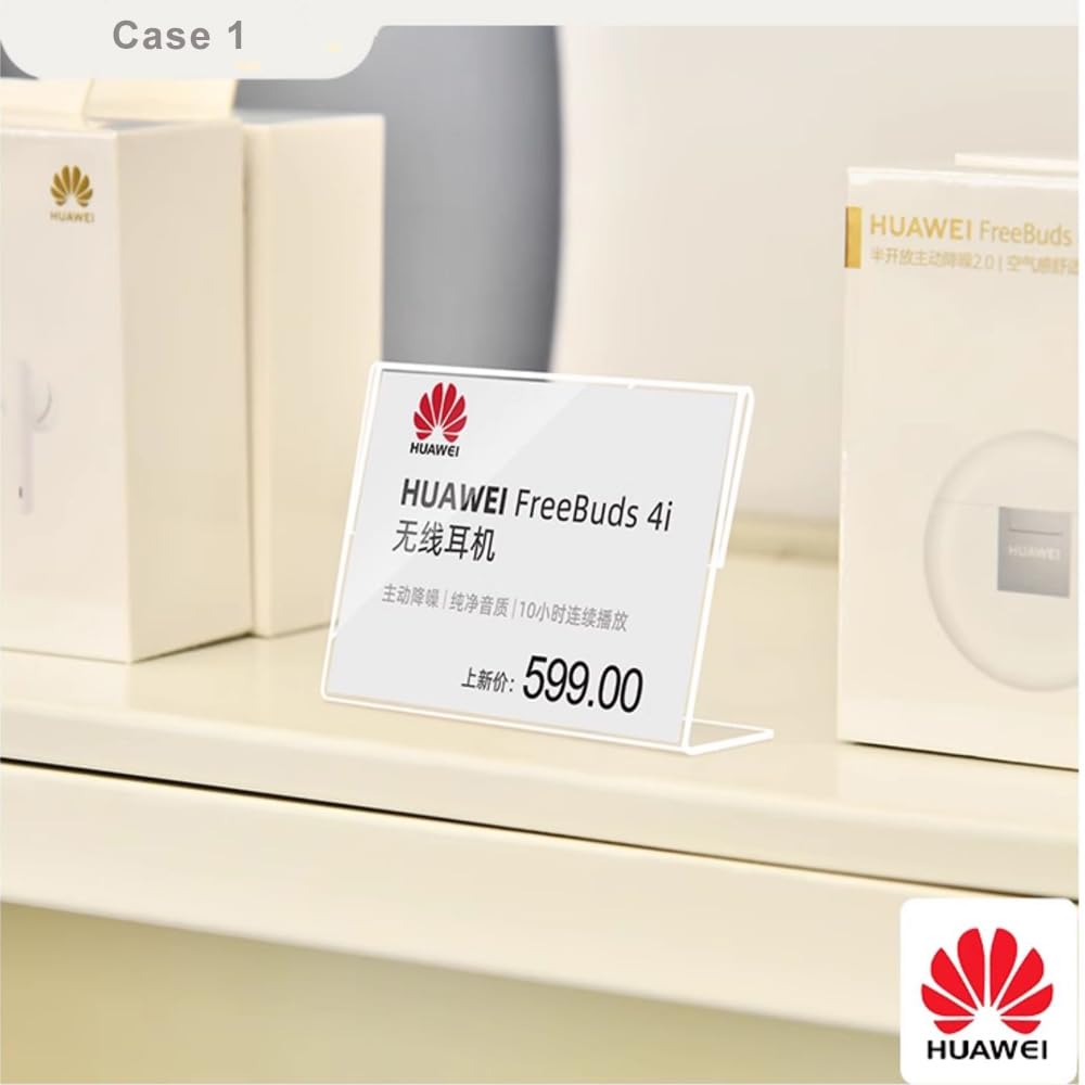 SVIAO Price Card Transparent Sign Price Tag Card Price Price Card Holder, Acrylic, L-shaped Holder, Stand, Holder, Display, Stand, 10-Pack (7050mm)