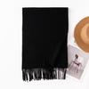 Imitation Cashmere Scarf with Wool Tassel Scarf for Men and Women Versatile Solid Color Fashion Commuting Warm Scarf Shawl