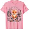 Cottagecore Floral Fox Aesthetic Graphic Tee for Unisex Casual Short Sleeve T-Shirt