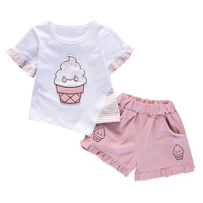 Baby Girls Clothes Kids Set Fashion Cartoon Pattern Short Sleeve T-Shirt +Pant Boys Clothing Set Kids Cartoon Clothes Set