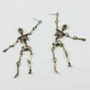 2 Pairs Pierced Halloween Skull Earrings Skull Shape Skeleton Drop Earrings  For Women