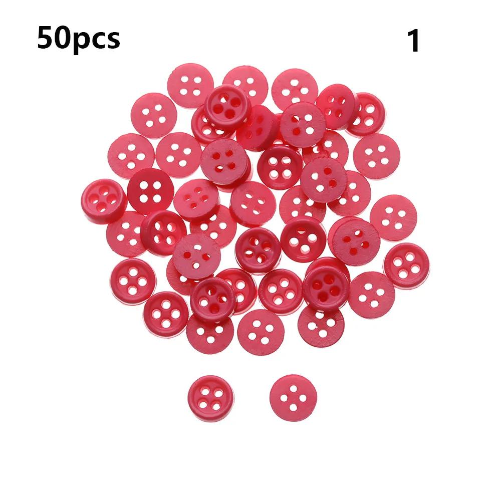 50pcs 4 Holes Mini Buttons for Doll Clothes Round Candy Color Plastic Buckles DIY Doll Bag Sewing Handmade Doll Accessorie