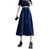 Women's High-Waist A-Line Denim Midi Skirt - Big Swing, New Spring/Summer