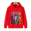 Soft Children Hoodie, Vertical Color Strip Anime Boys Portrait Print Pullover Sweatshirt, Autumn WinterCasualSport Long Sleeve Top For Kids Daily Wear