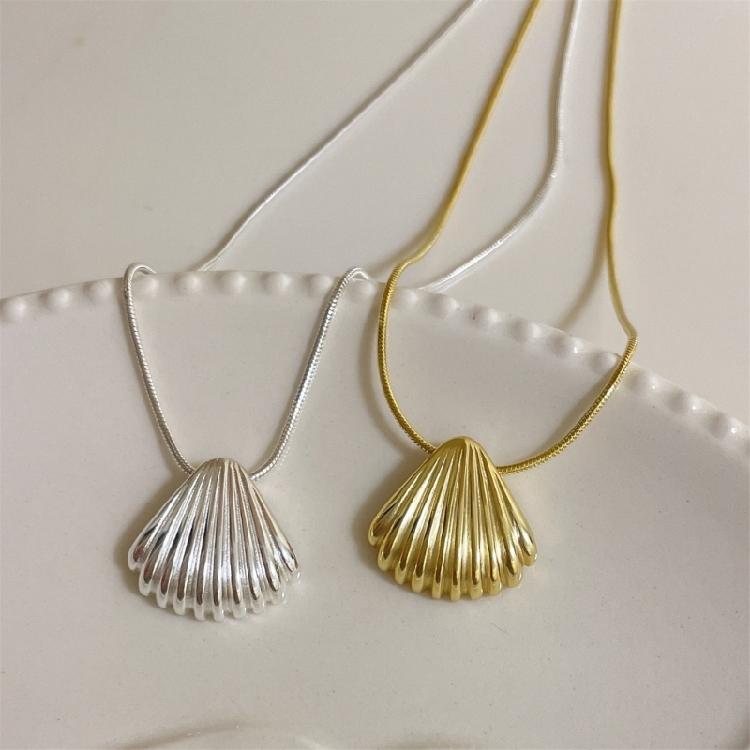 Metal Shells Pendant Necklace Earrings Choker Fashion Collar Necklace Jewelry