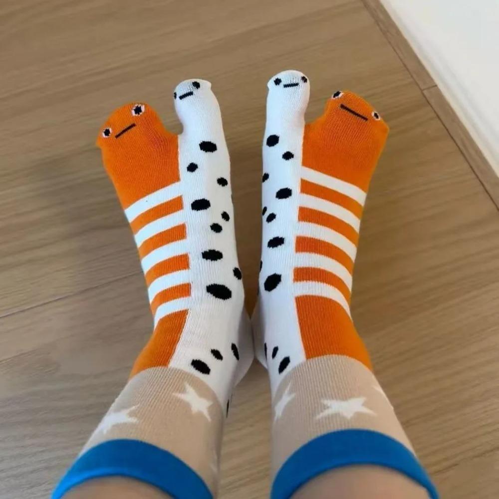 1pair Breathable Short Socks Casual Fish Pattern Socks Fashion Tabi Socks  Daily Wear