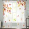 Thanksgiving Autumn Leaves Maple Leaves Voile Sheer Curtains for Living Room Kitchen Bedroom Home Decor