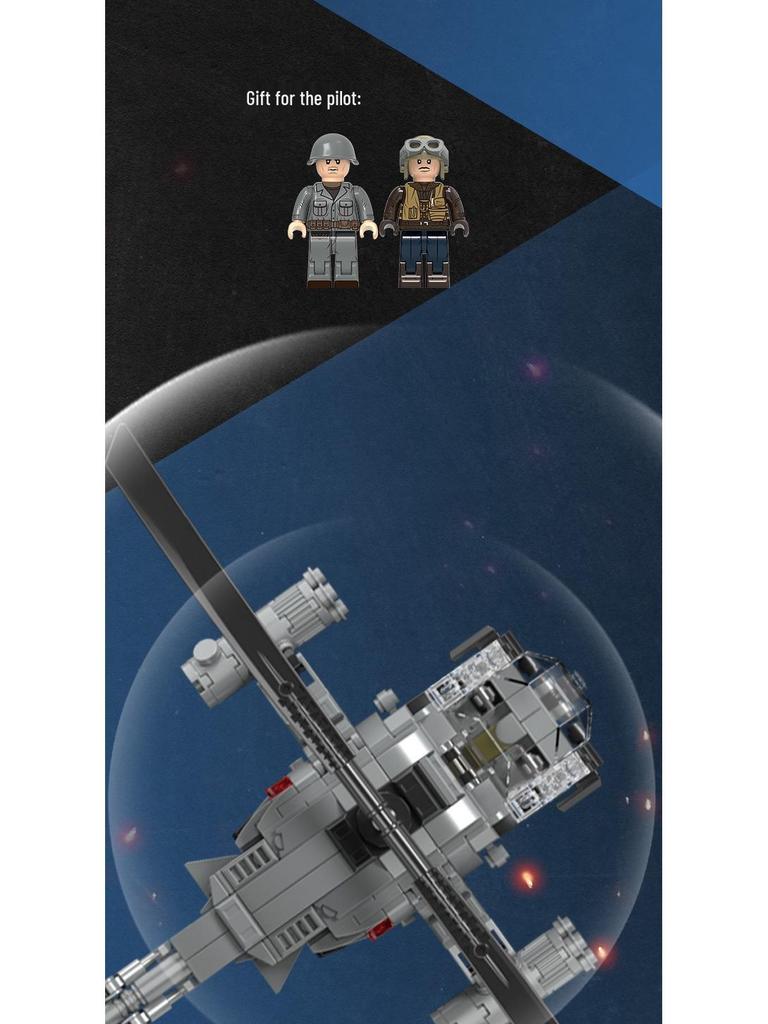 Compatible Lego Small Particle Building Blocks Helicopter Model - Children's Educational Assembly Insert Toy.