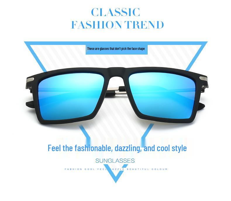 Trendy Square Polarized Korean Style Couple Sunglasses 8823 for Men