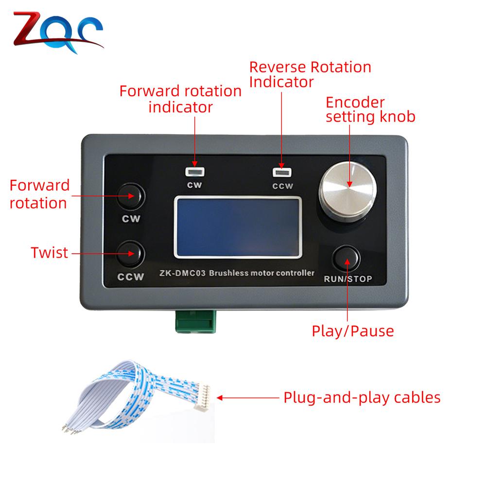 

ZK-DMC03 BLDC Motor Drive Module 300W High Power DC10-30V Three-phase Brushless Motor Speed Regulator DIY Driver Board 300W