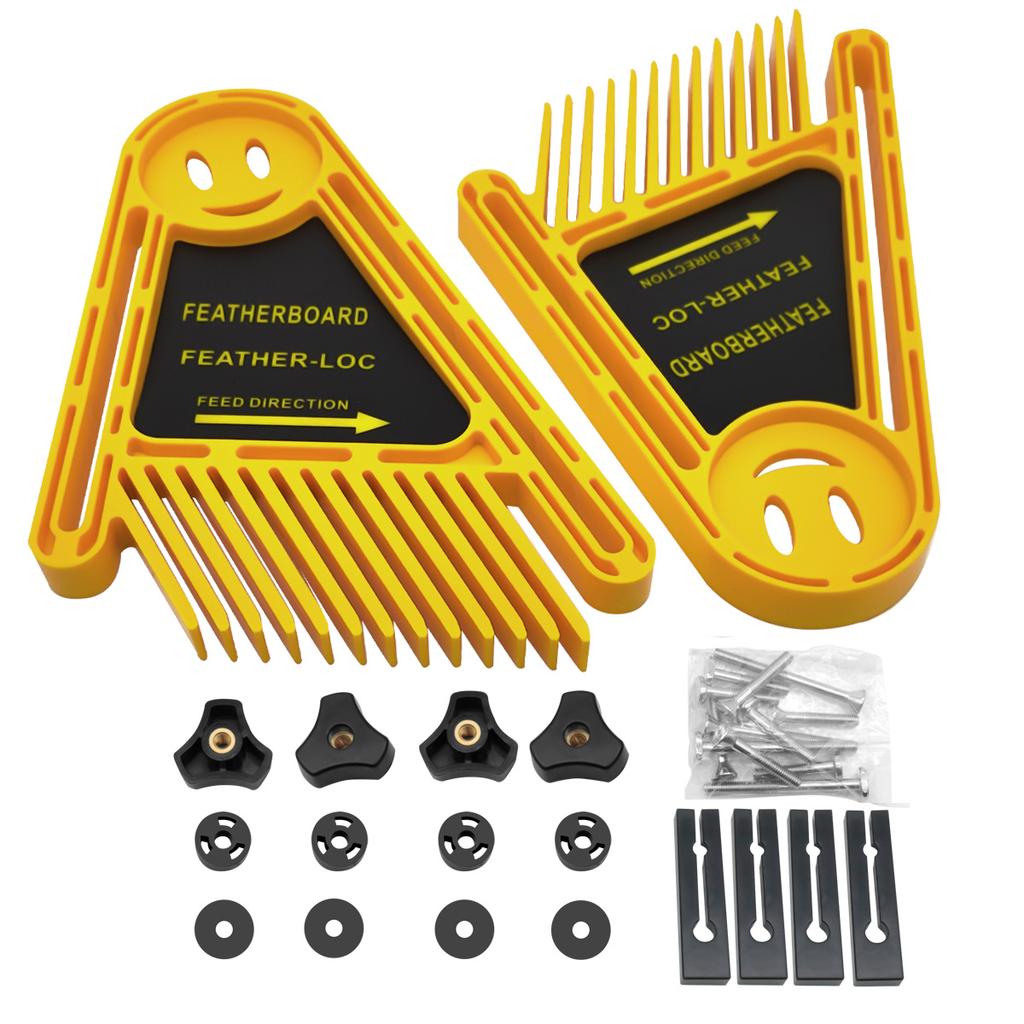 2 Pack True Flex Featherboard Double Feather Loc Board Adjustable Woodworking Safety Table Saw Push Block for Workbenches