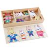 Wooden Childrens Toy With Little Rabbits Dress Up Puzzle For Learning And Play