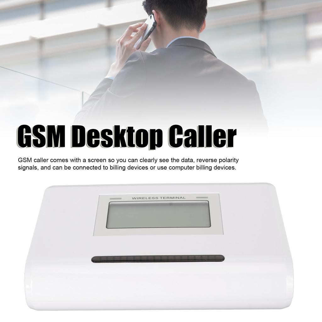 GSM Fixed Wireless Terminal with Screen 4G Quad Band Strong Signal Reception Caller ID RJ11 Port GSM Caller 100‑240V EU Plug