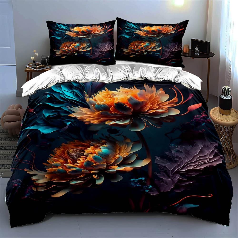 Elegante vivacità floreale. Biancheria da letto Set copripiumino Copripiumini Federe regali (1 * Copripiumino 2 * Federe, senza piumino)