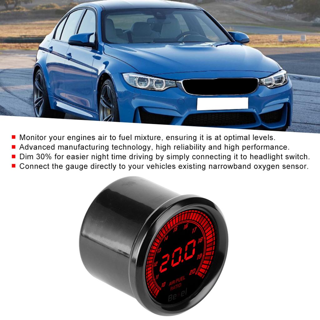 52mm Black 7 Color Pointer AirFuel Ratio Gauge Auto Car Instrument Accessory