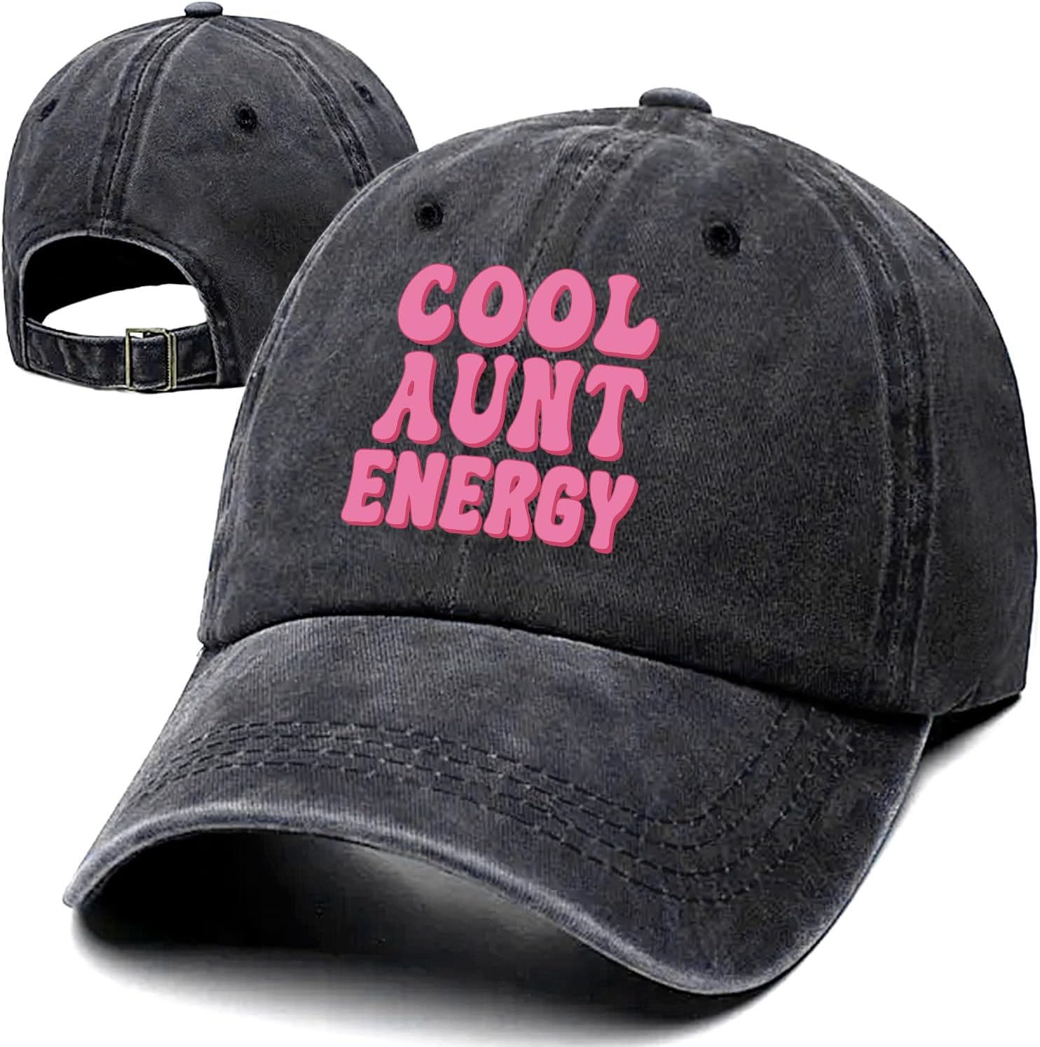 

Cool Aunt Energy Baseball Cap Washed Cotton Retro Graphic Print Adjustable Outdoor Sun Hat for Women One Size
